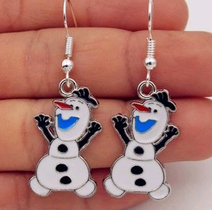 Handmade Beautiful Silver Plated Snowman Earrings